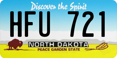 ND license plate HFU721