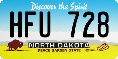 ND license plate HFU728
