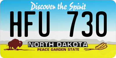 ND license plate HFU730