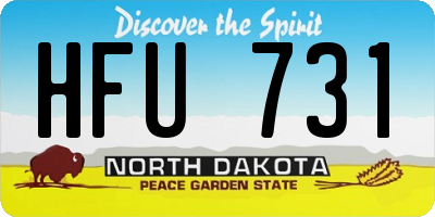 ND license plate HFU731