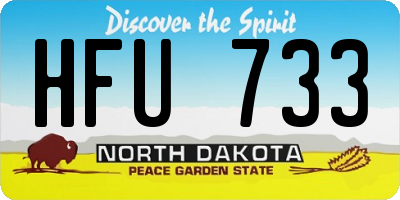 ND license plate HFU733