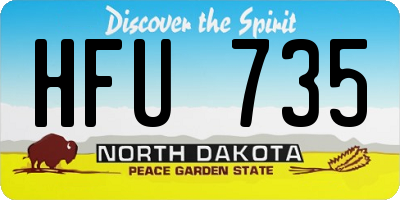 ND license plate HFU735