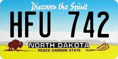 ND license plate HFU742