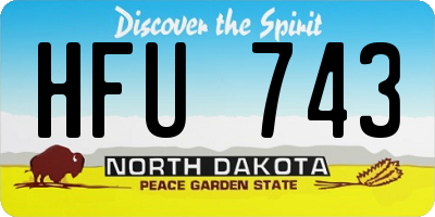 ND license plate HFU743