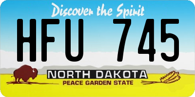 ND license plate HFU745