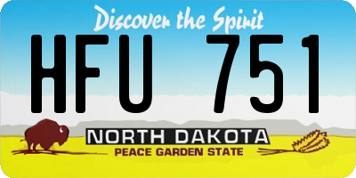 ND license plate HFU751