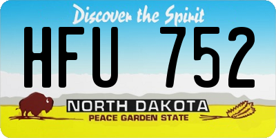 ND license plate HFU752