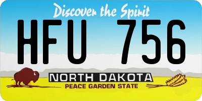 ND license plate HFU756