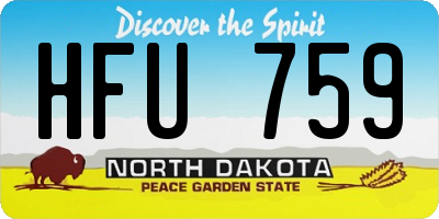 ND license plate HFU759