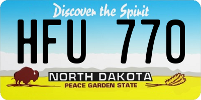 ND license plate HFU770