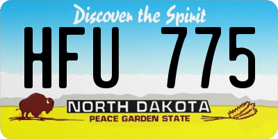 ND license plate HFU775
