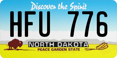 ND license plate HFU776