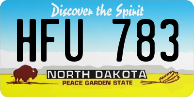ND license plate HFU783