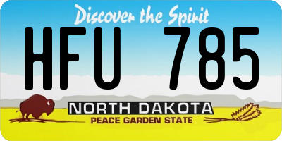 ND license plate HFU785