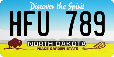 ND license plate HFU789
