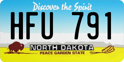 ND license plate HFU791