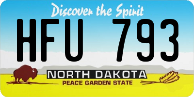 ND license plate HFU793