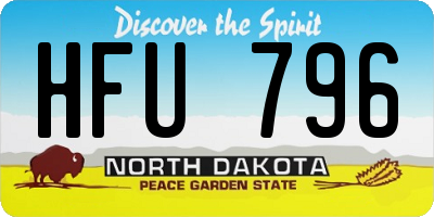 ND license plate HFU796
