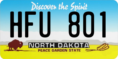 ND license plate HFU801