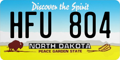 ND license plate HFU804