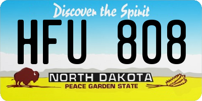 ND license plate HFU808