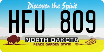 ND license plate HFU809