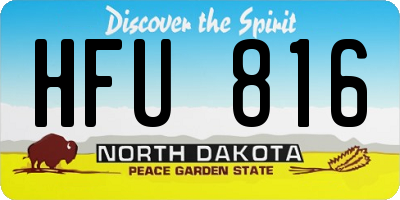 ND license plate HFU816