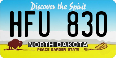 ND license plate HFU830