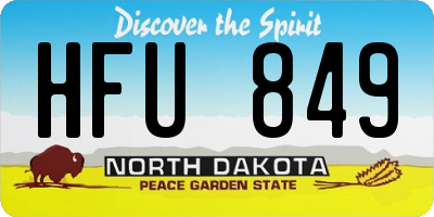ND license plate HFU849