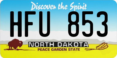 ND license plate HFU853