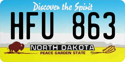 ND license plate HFU863