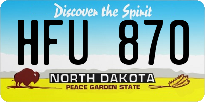 ND license plate HFU870