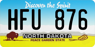ND license plate HFU876