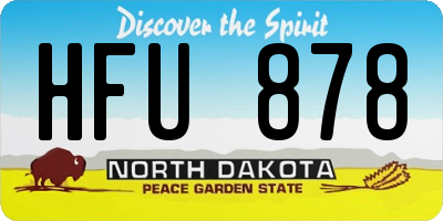 ND license plate HFU878