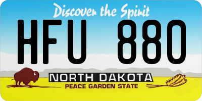 ND license plate HFU880
