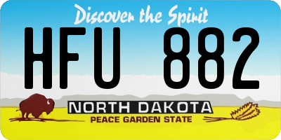 ND license plate HFU882