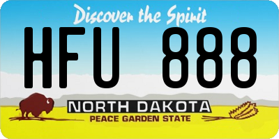 ND license plate HFU888