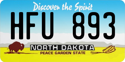 ND license plate HFU893