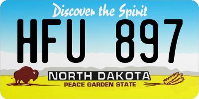 ND license plate HFU897