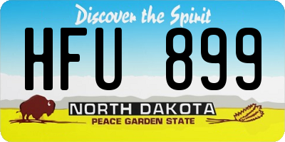 ND license plate HFU899