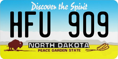 ND license plate HFU909