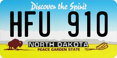 ND license plate HFU910