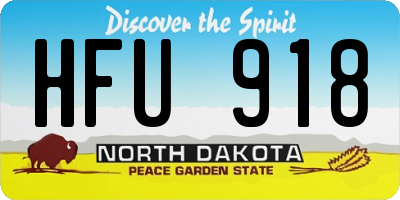 ND license plate HFU918