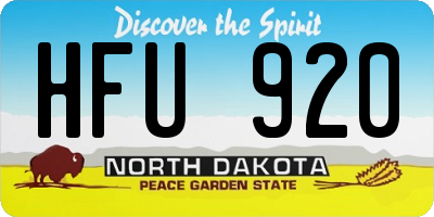 ND license plate HFU920
