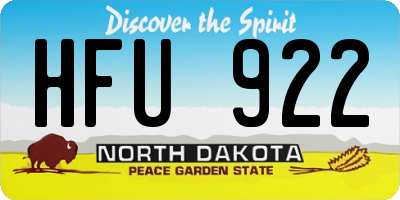 ND license plate HFU922
