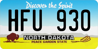 ND license plate HFU930