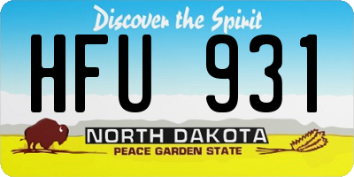 ND license plate HFU931