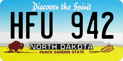 ND license plate HFU942