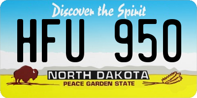 ND license plate HFU950