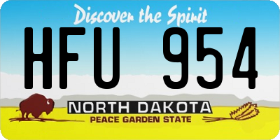 ND license plate HFU954